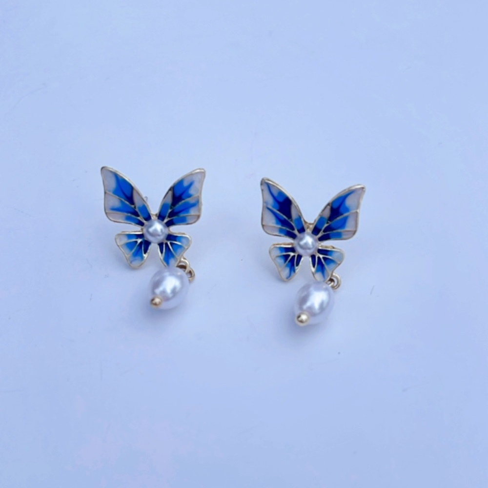 Butterfly dangle earrings A27 - Picture 2 of 4